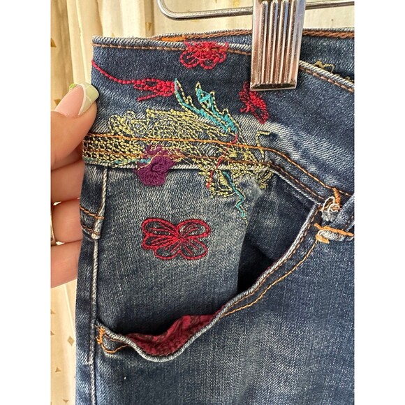 Desigual Women's 67D26A3 Olga Dames Slim Fit Medium Wash Embroidered Jeans 30 - Picture 5 of 11